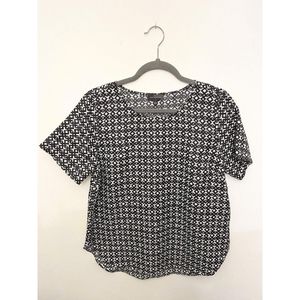 The Limited Short-Sleeved Shirt Black/White Geometric Pattern Size L